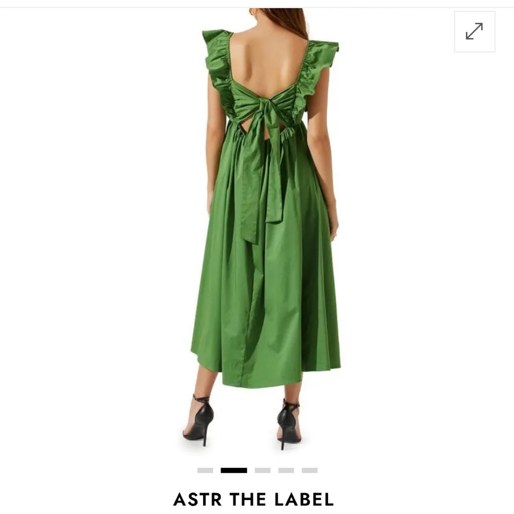 Green Ruffle Strap Sundress - Picture 2 of 10